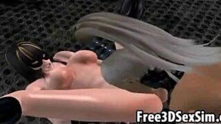Two sexy 3D cartoon babes getting fucked by the joker porn video